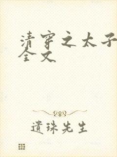 清穿之太子娇妃全文