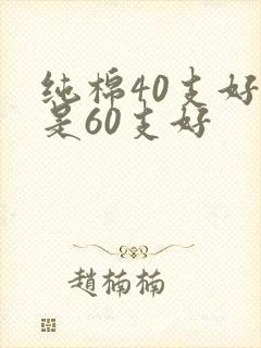 纯棉40支好还是60支好