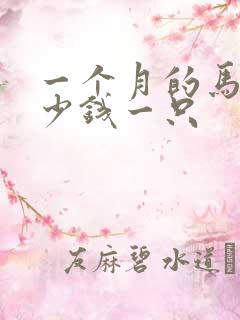 一个月的马犬多少钱一只