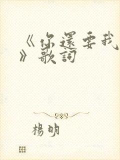 《你还要我怎样》歌词