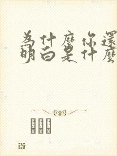 为什么你还不能明白是什么歌