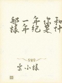 那一年你和我一样年纪是什么歌