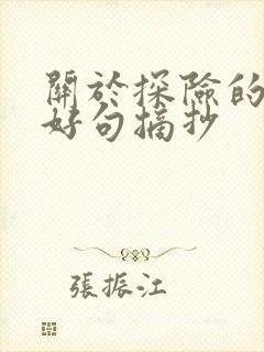 关于探险的好词好句摘抄