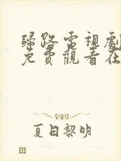 归路电视剧全集免费观看在线播放