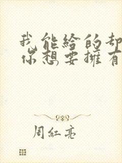 我能给的却不是你想要拥有的歌词