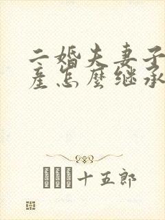 二婚夫妻子女遗产怎么继承