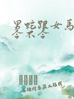 男蛇跟女马属相合不合