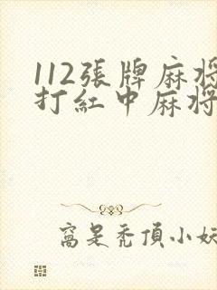 112张牌麻将打红中麻将机怎样调