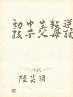 初中生叛逆期的孩子父母该怎么沟通