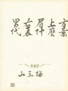 男右眉上方有痣代表什么意思