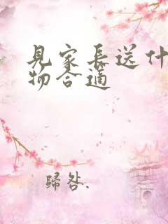 见家长送什么礼物合适