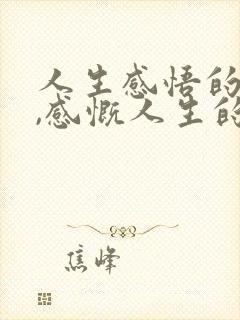 人生感悟的句子,感慨人生的句子