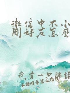 微信中不小心误删好友怎么恢复