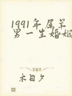 1991年属羊男一生婚姻状况