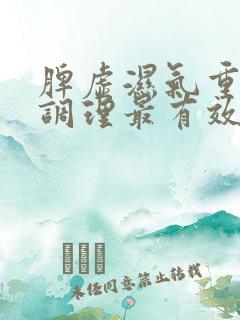 脾虚湿气重怎么调理最有效中成药