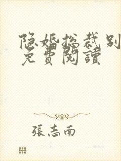 隐婚总裁别太坏免费阅读