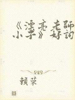 《漂亮老师和坏小子》好词好句摘抄