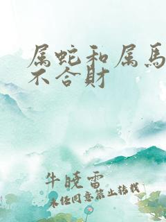 属蛇和属马的合不合财