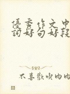 优秀作文中的好词好句好段