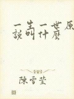 一生一世原著小说叫什么
