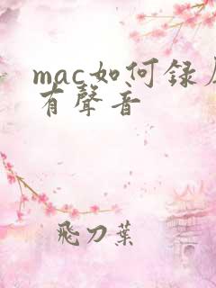 mac如何录屏有声音