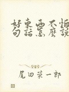 好东西不怕等那句话怎么说