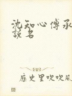 沈知心傅承景小说名