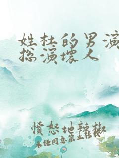 姓杜的男演员 总演坏人