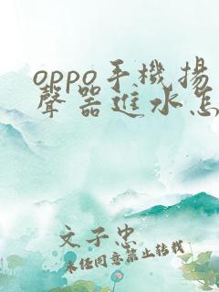 oppo手机扬声器进水怎么处理