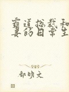 霸道总裁和小娇妻的日常生活太甜了