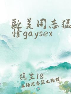 欧美同志猛男激情gaysex
