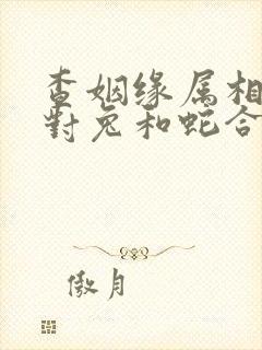 查姻缘属相的配对兔和蛇合不合