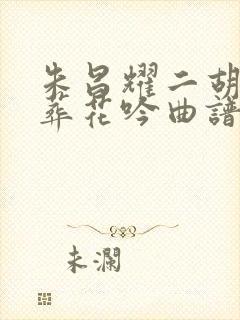 朱昌耀二胡独奏葬花吟曲谱