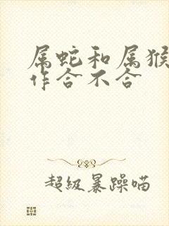 属蛇和属猴的工作合不合