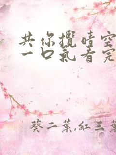 共你揽晴空短剧一口气看完