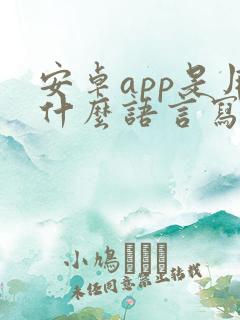 安卓app是用什么语言写的