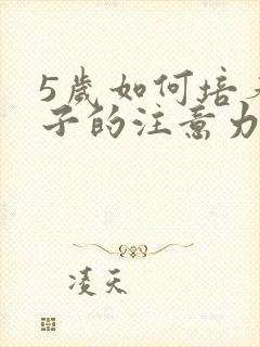 5岁如何培养孩子的注意力不集中