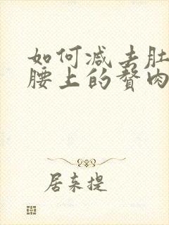 如何减去肚子和腰上的赘肉