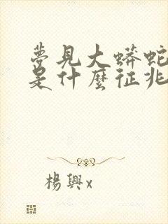 梦见大蟒蛇追我是什么征兆女人