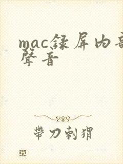 mac录屏内部声音