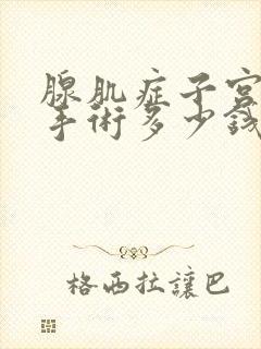 腺肌症子宫切除手术多少钱