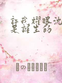 许我耀眼沈皓辰是谁生的