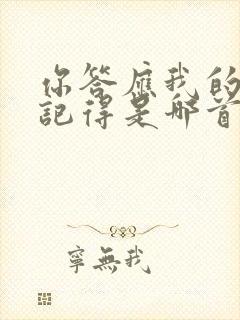 你答应我的我都记得是哪首歌的歌词