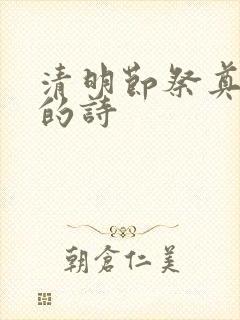 清明节祭奠父亲的诗