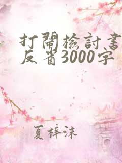 打闹检讨书自我反省3000字