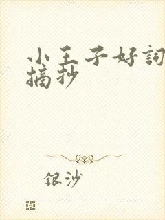 小王子好词好句摘抄