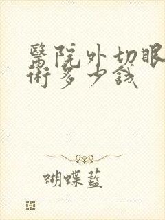 医院外切眼袋手术多少钱