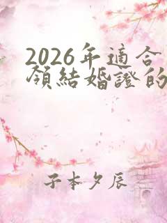 2026年适合领结婚证的日子