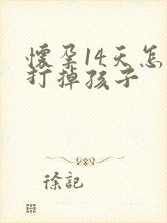 怀孕14天怎么打掉孩子