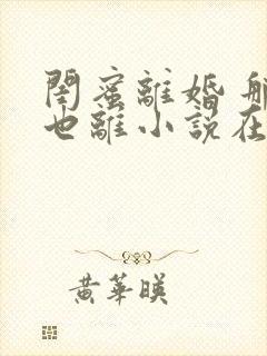 闺蜜离婚 那我也离小说在线阅读